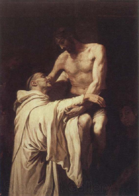 RIBALTA, Francisco christ embracing st.bernard Norge oil painting art